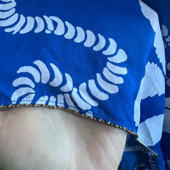 Lilly Pulitzer Dock Hopper Blue and White Off-Shoulder Nautical  Maxi Dress Med - Picture 4 of 6